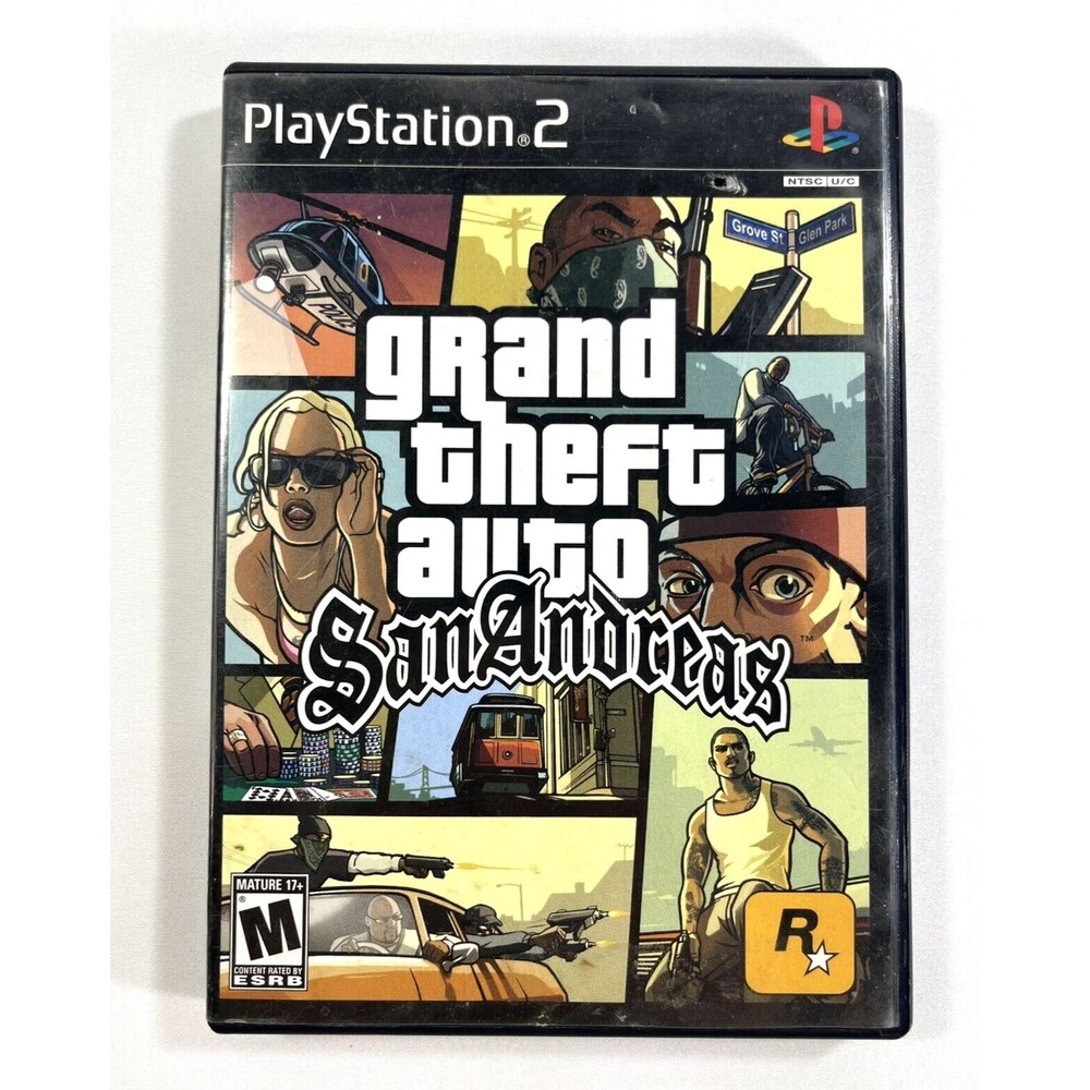 Grand Theft Auto San Andrea Sony PlayStation 2 Black Label With Manual Tested